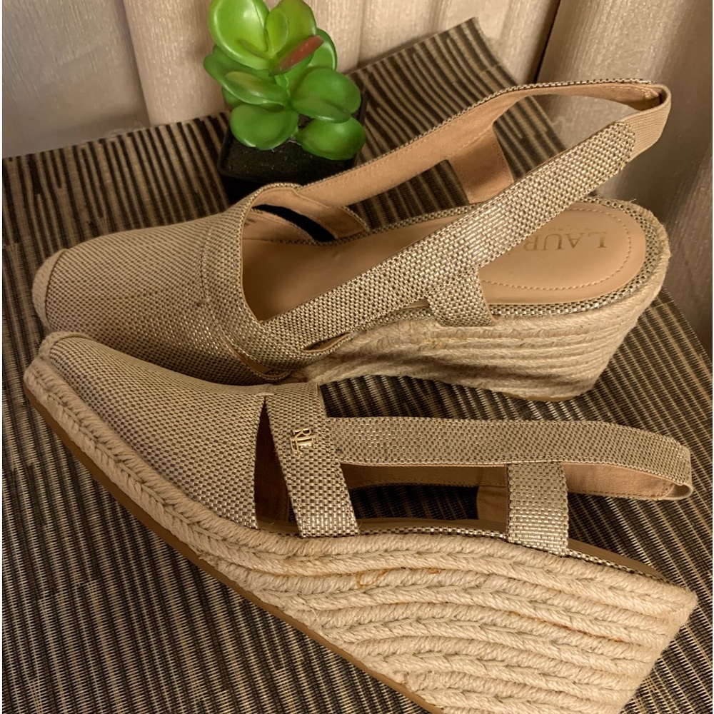 Ralph Lauren, Penelope, Classic Slingback Espadrille. Size 11 M. Color Tan.